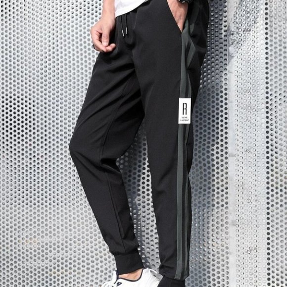 Preppy Black Men's Sweatpants - Picture 6 of 6